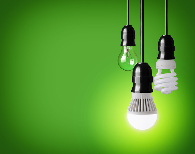 various energy efficient bulbs